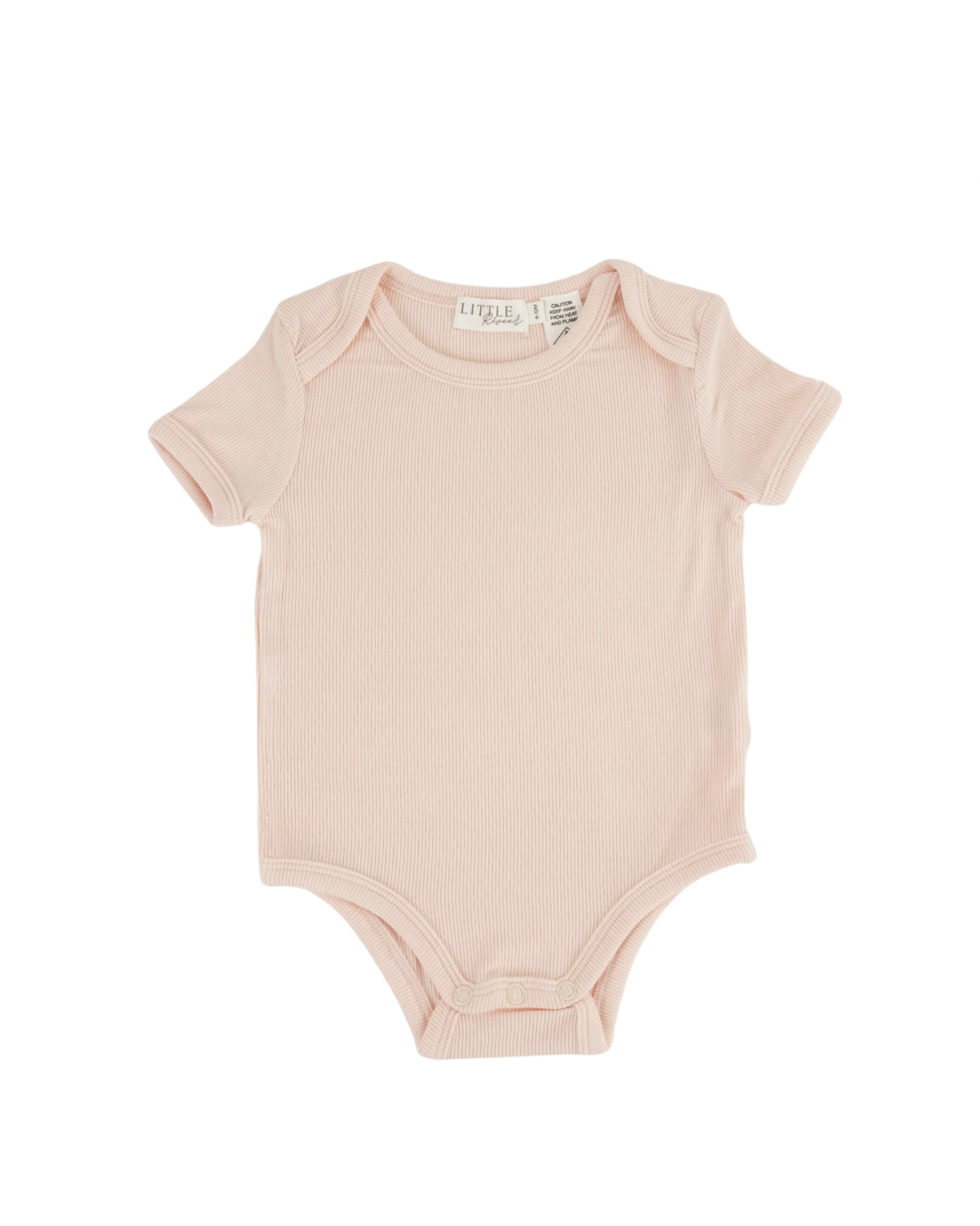 Ribbed Short Sleeve Bodysuit - Blush Rose