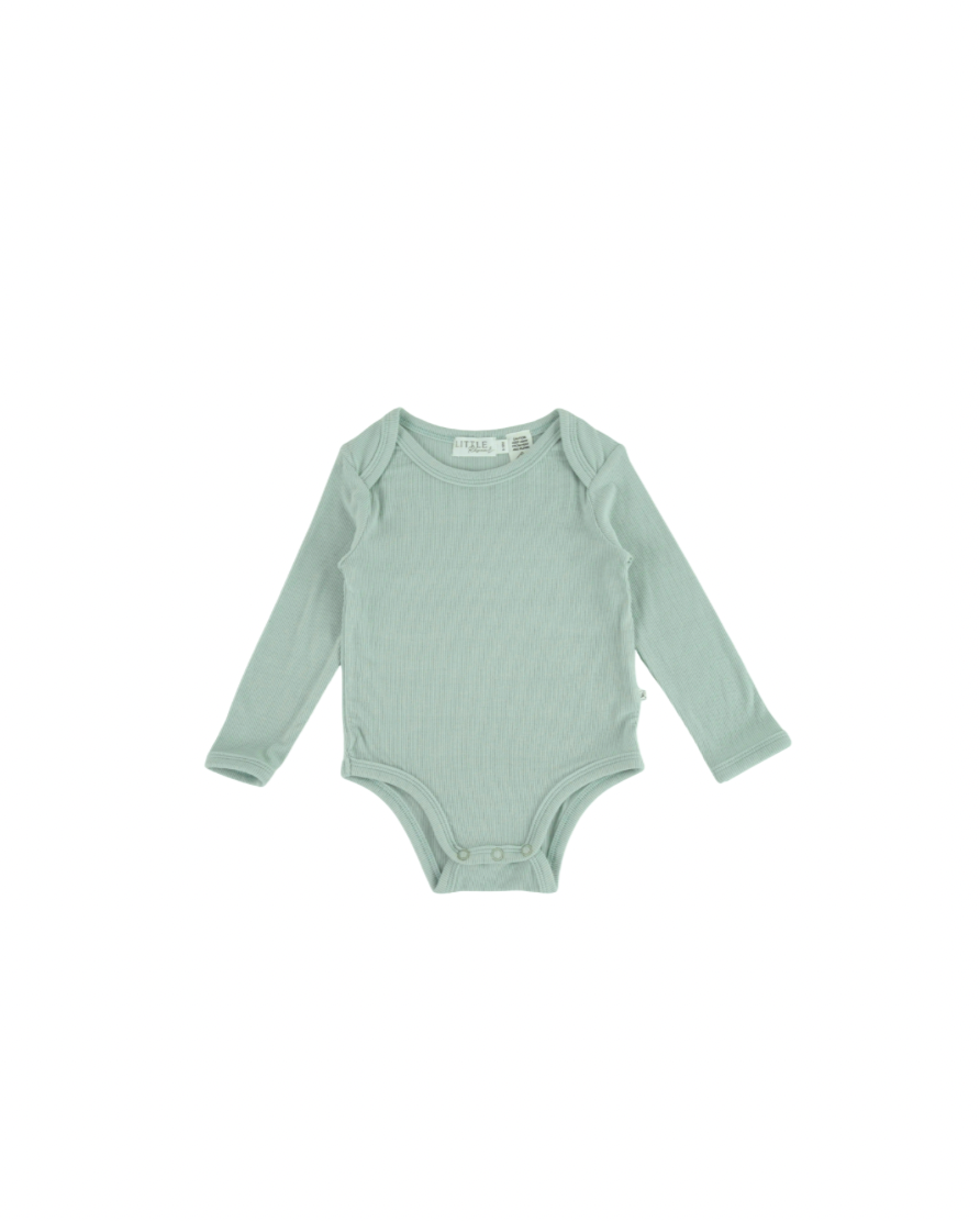 Ribbed Long Sleeve Bodysuit - Seafoam Sage