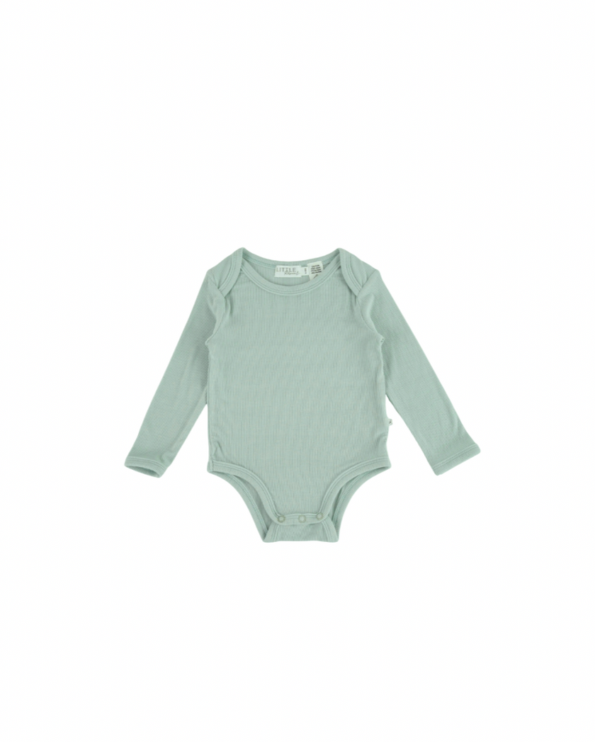 Ribbed Long Sleeve Bodysuit - Seafoam Sage