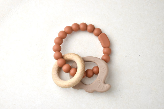Silicone Wooden Elephant Teether