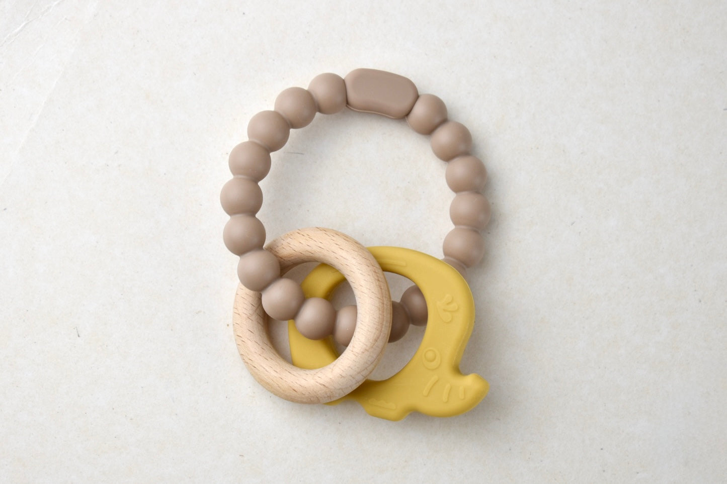 Silicone Wooden Elephant Teether