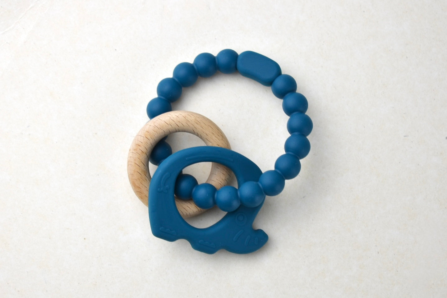 Silicone Wooden Elephant Teether