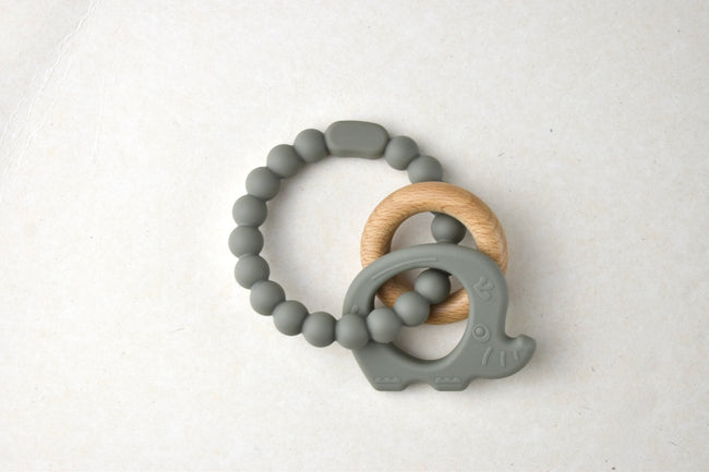 Silicone Wooden Elephant Teether
