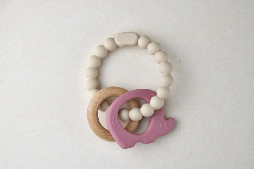 Silicone Wooden Elephant Teether