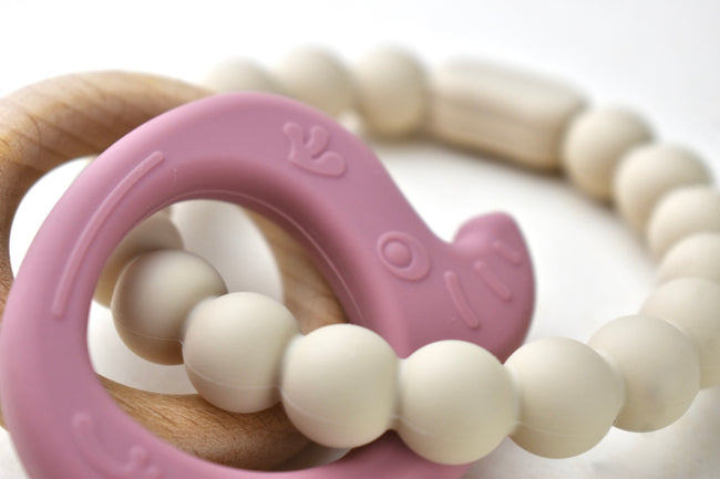 Silicone Wooden Elephant Teether