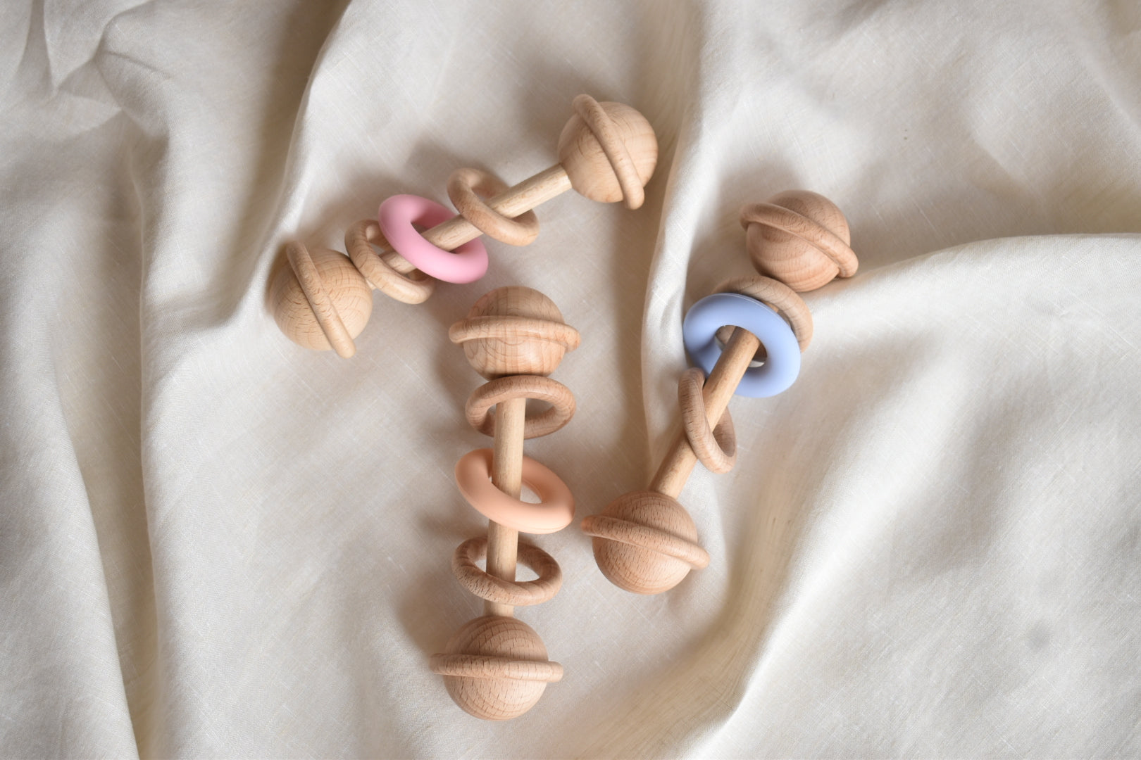 Beechwood Silicone Ring Rattles - Large