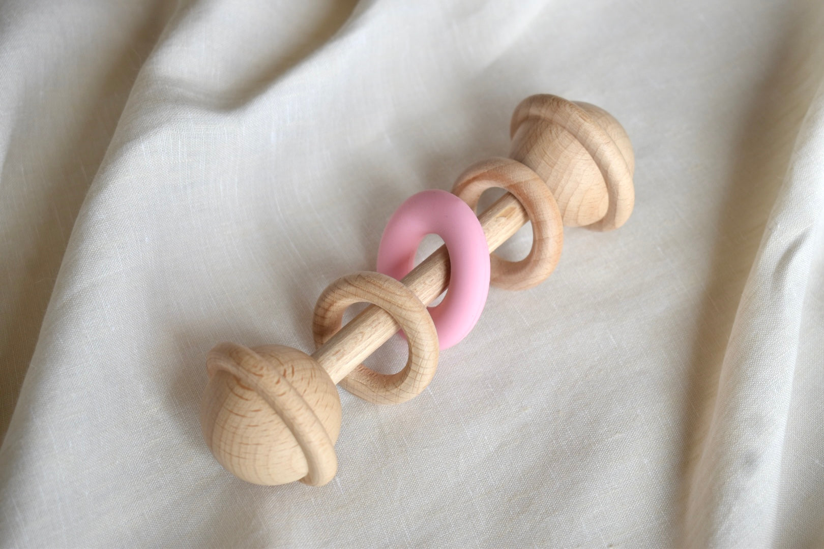 Beechwood Silicone Ring Rattles - Large