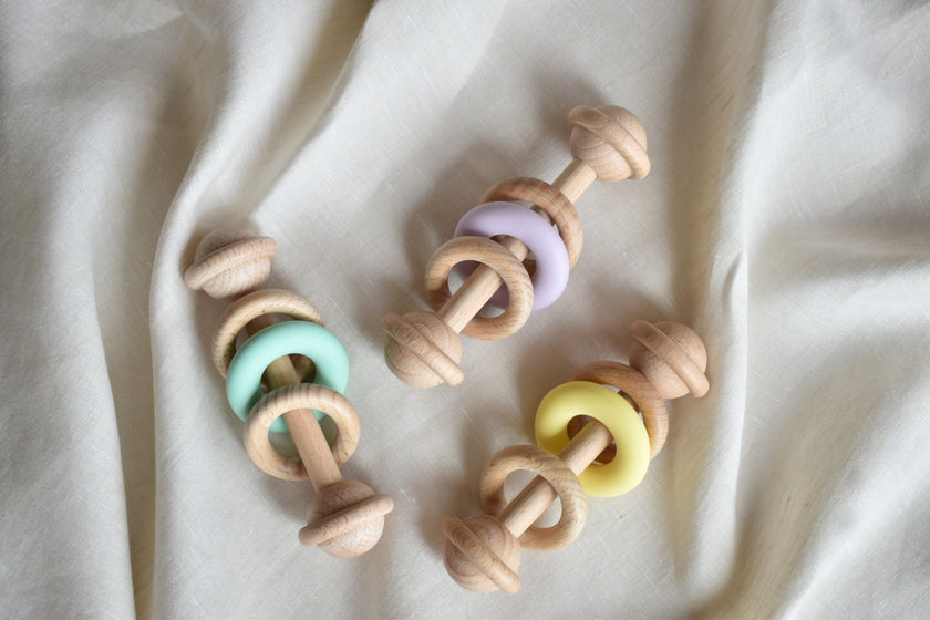 Beechwood Silicone Ring Rattles - Small