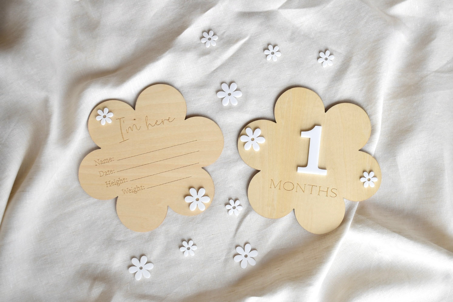 Wooden Baby Milestone Flower Keepsake