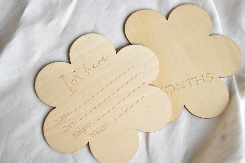 Wooden Baby Milestone Flower Keepsake