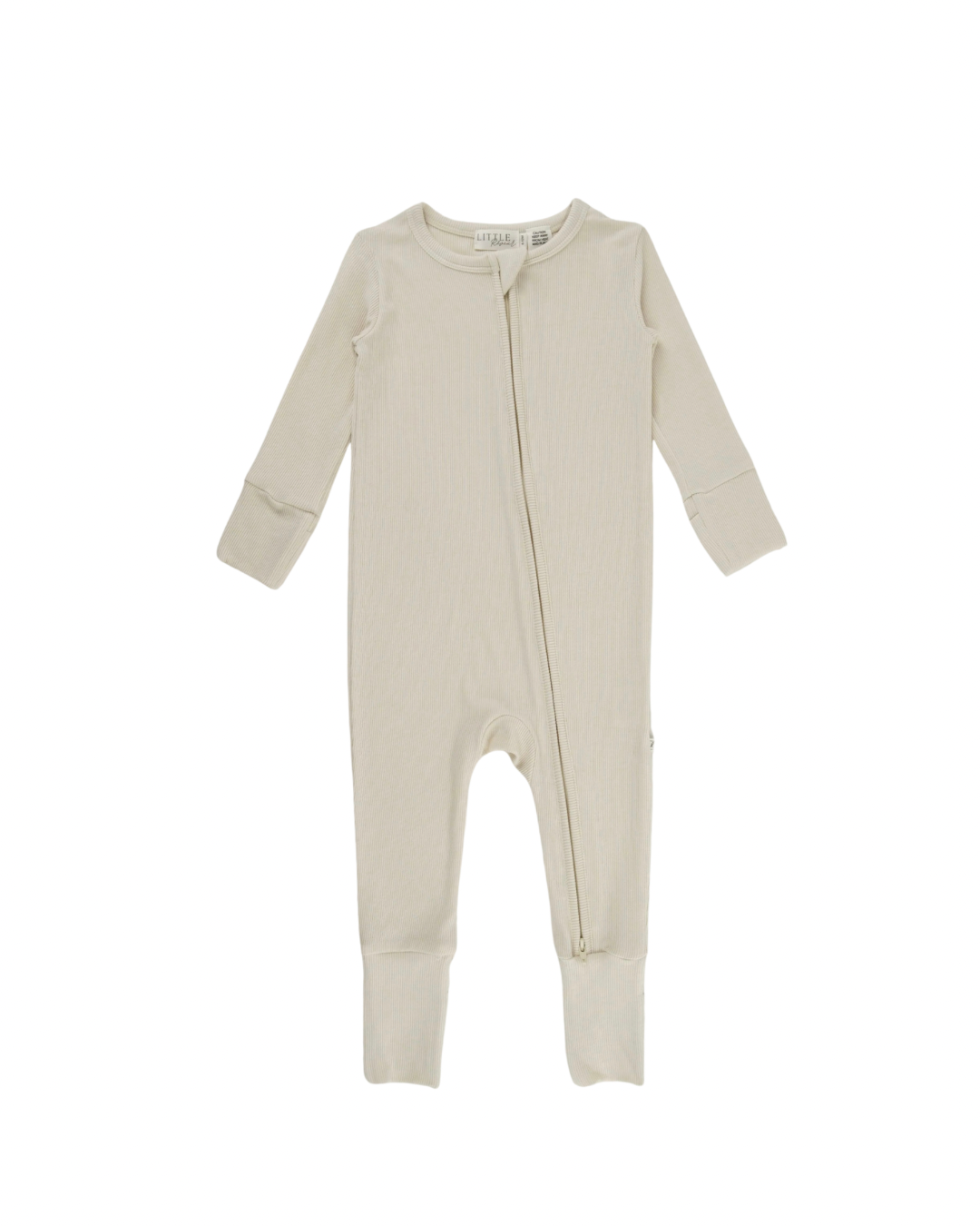 Ribbed Bamboo Convertible Footed Romper - Warm Linen