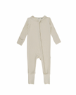 Ribbed Bamboo Convertible Footed Romper - Warm Linen