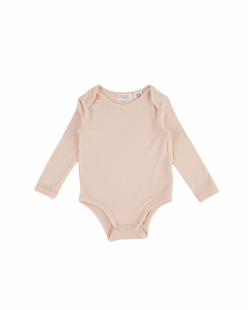Ribbed Long Sleeve Bodysuit - Blush Rose