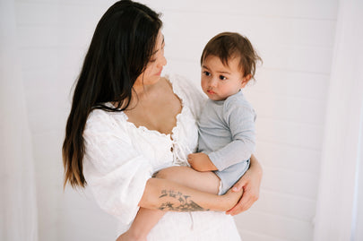 Long Sleeve Bodysuit - Cloud Blue