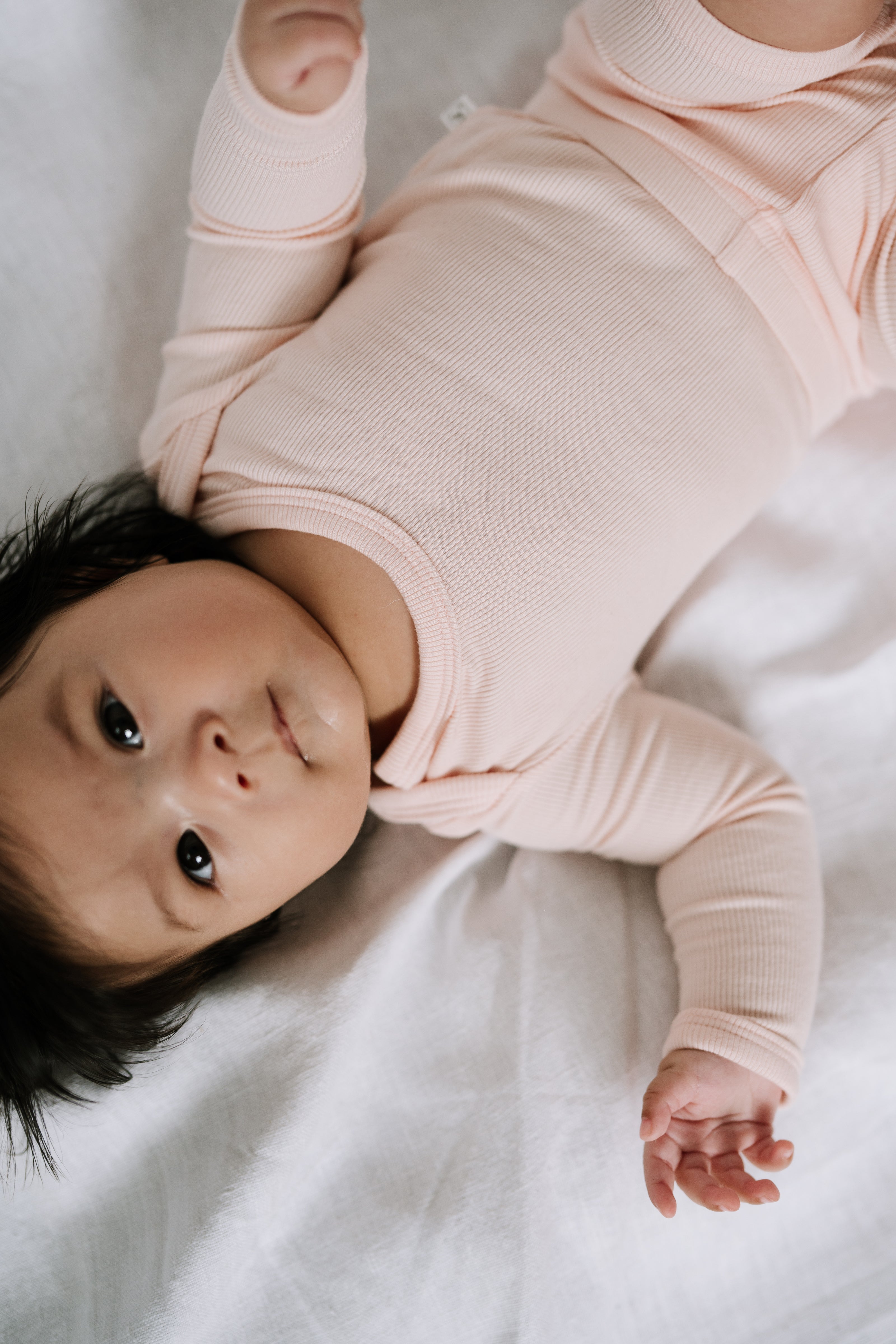 Ribbed Long Sleeve Bodysuit - Blush Rose