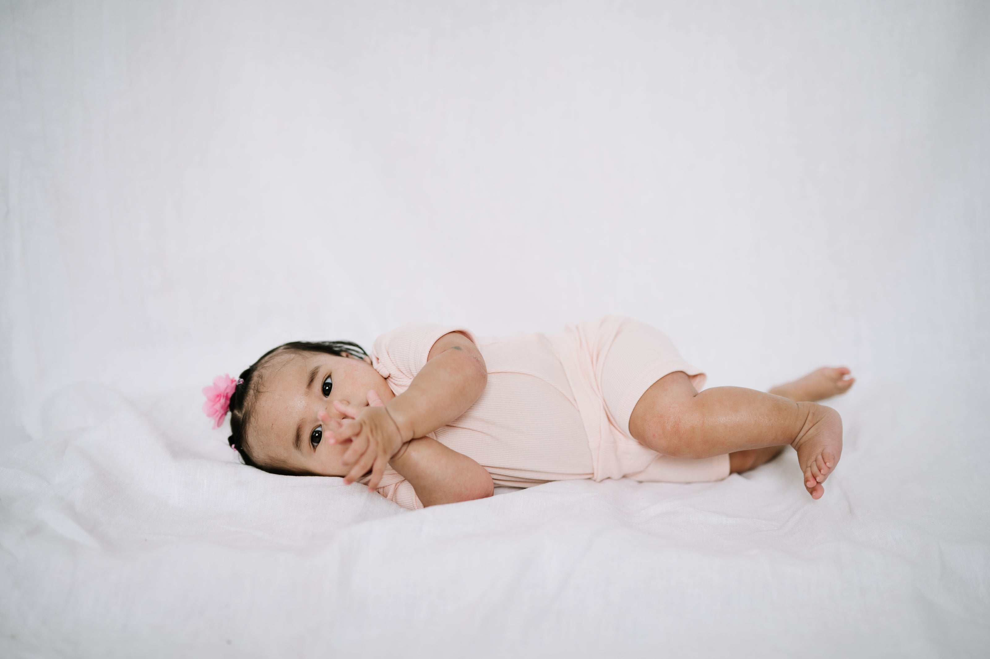 Ribbed Short Sleeve Bodysuit - Blush Rose