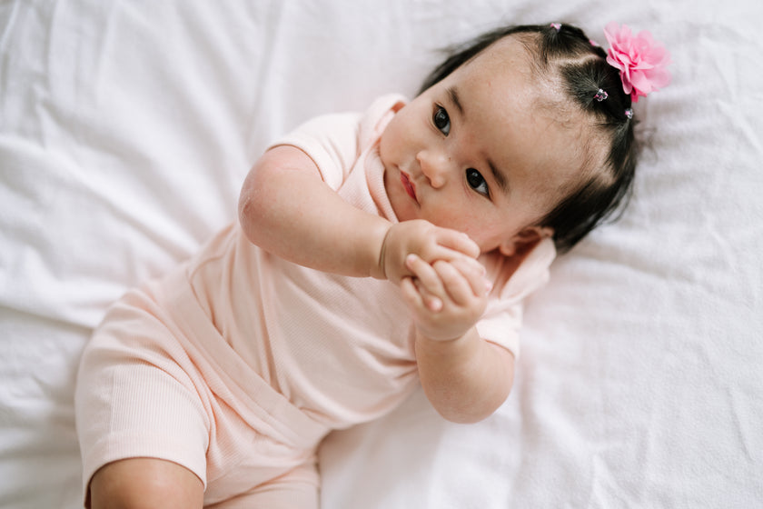 Ribbed Short Sleeve Bodysuit - Blush Rose