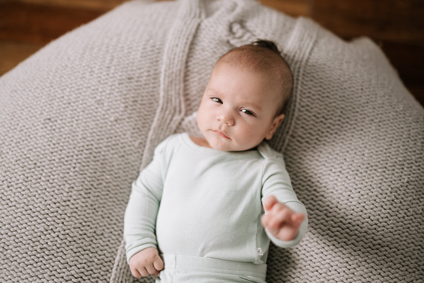 Ribbed Long Sleeve Bodysuit - Seafoam Sage