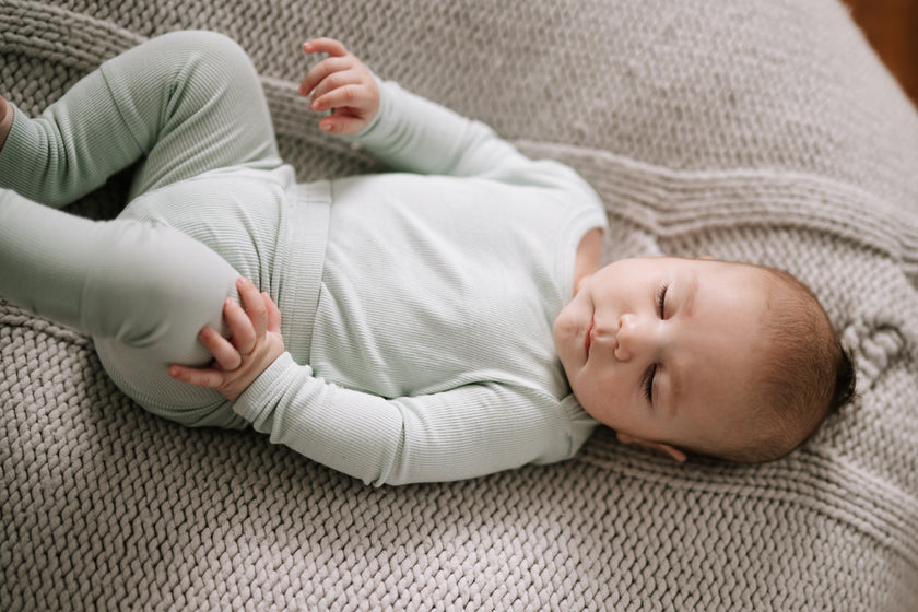 Ribbed Long Sleeve Bodysuit - Seafoam Sage