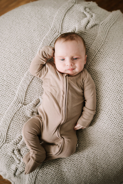 Ribbed Bamboo Convertible Romper - Cocoa