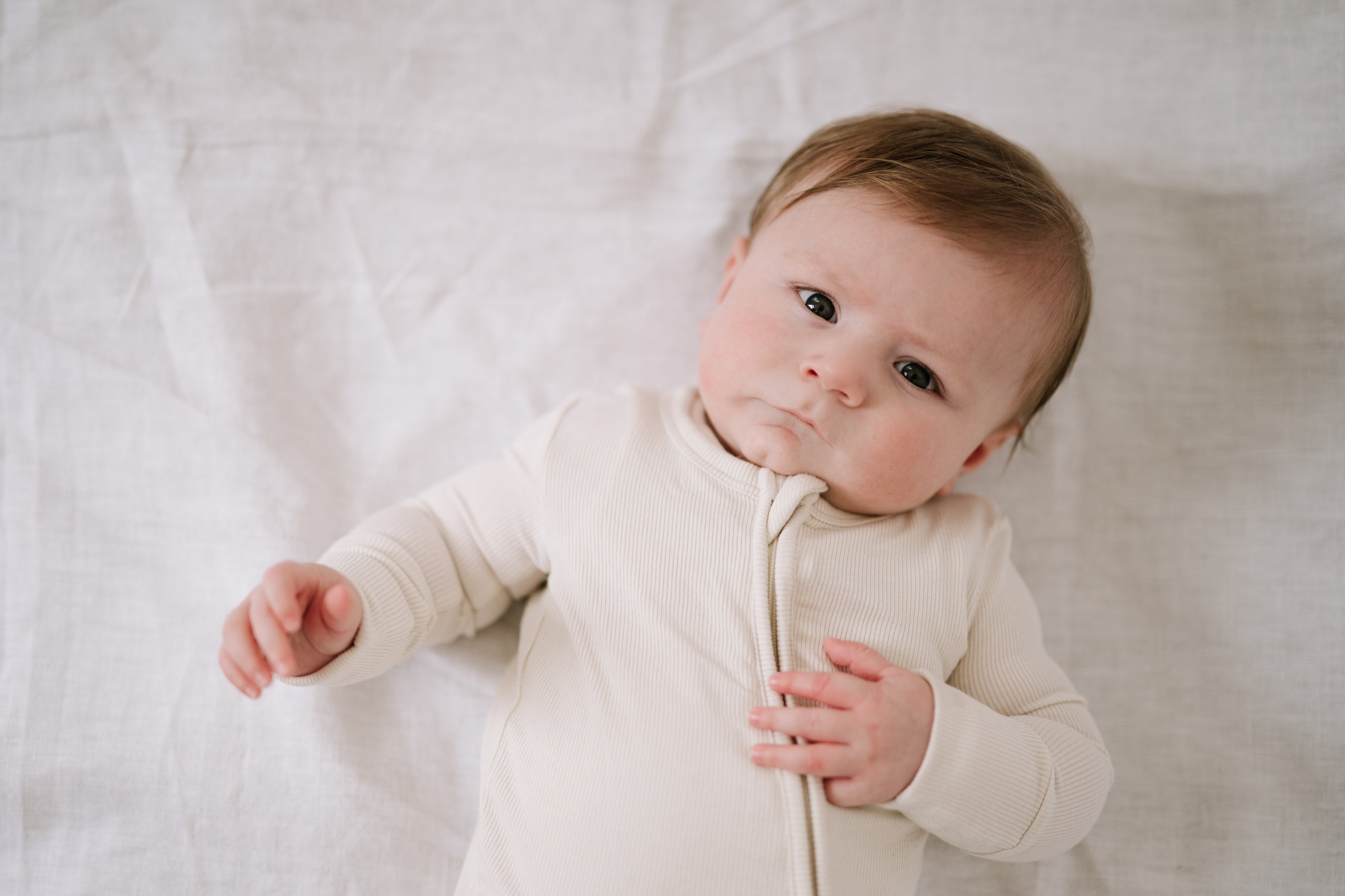 Ribbed Bamboo Convertible Footed Romper - Warm Linen