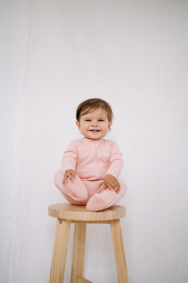 Footed Romper - Shell Pink