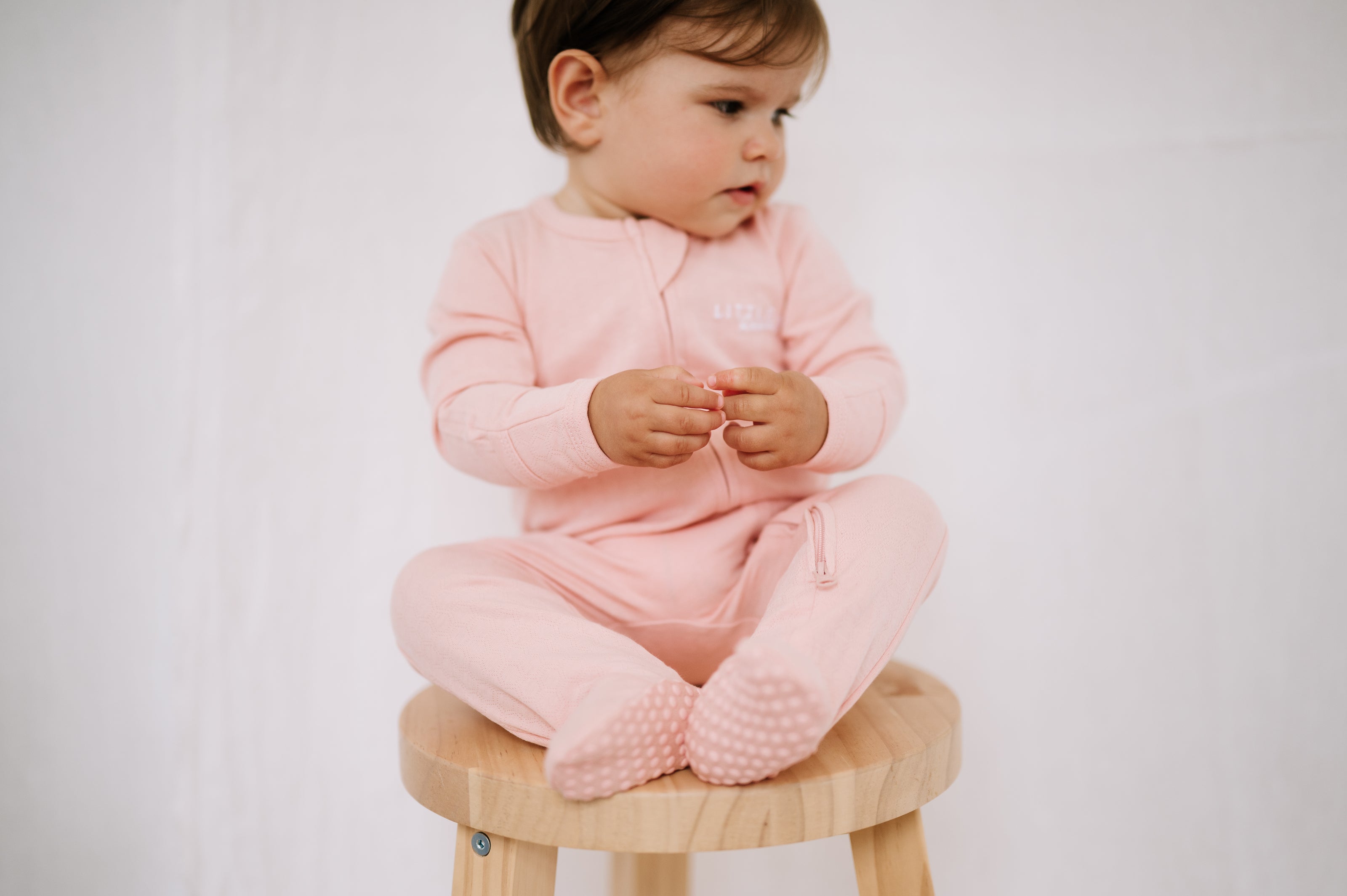 Footed Romper - Shell Pink