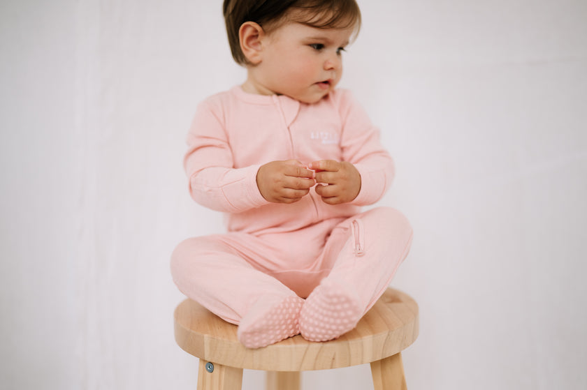 Footed Romper - Shell Pink