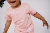 Short Sleeve Top & Shorts Set - Shell Pink