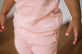 Short Sleeve Top & Shorts Set - Shell Pink