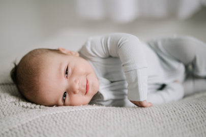 Ribbed Bamboo Convertible Romper - Misty Blue