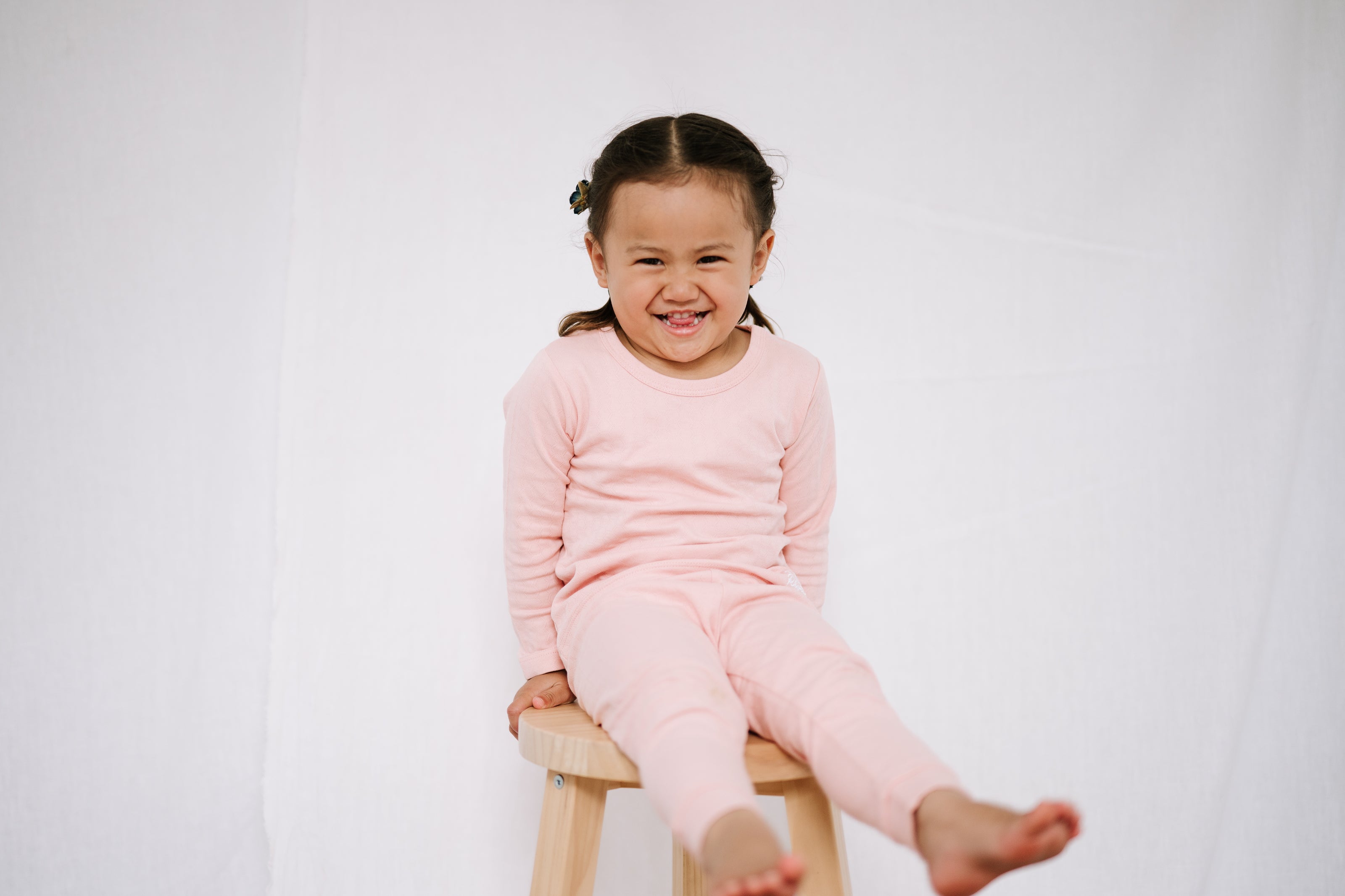 Long Sleeve Top & Pants Set - Shell Pink