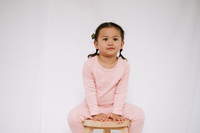 Long Sleeve Top & Pants Set - Shell Pink