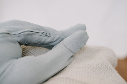 Footed Romper - Cloud Blue