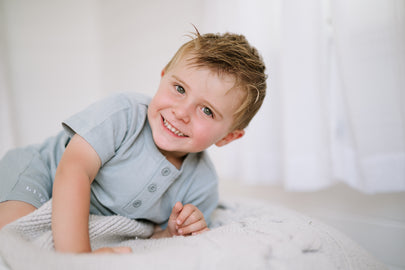 Short Sleeve Top & Shorts Set - Cloud Blue