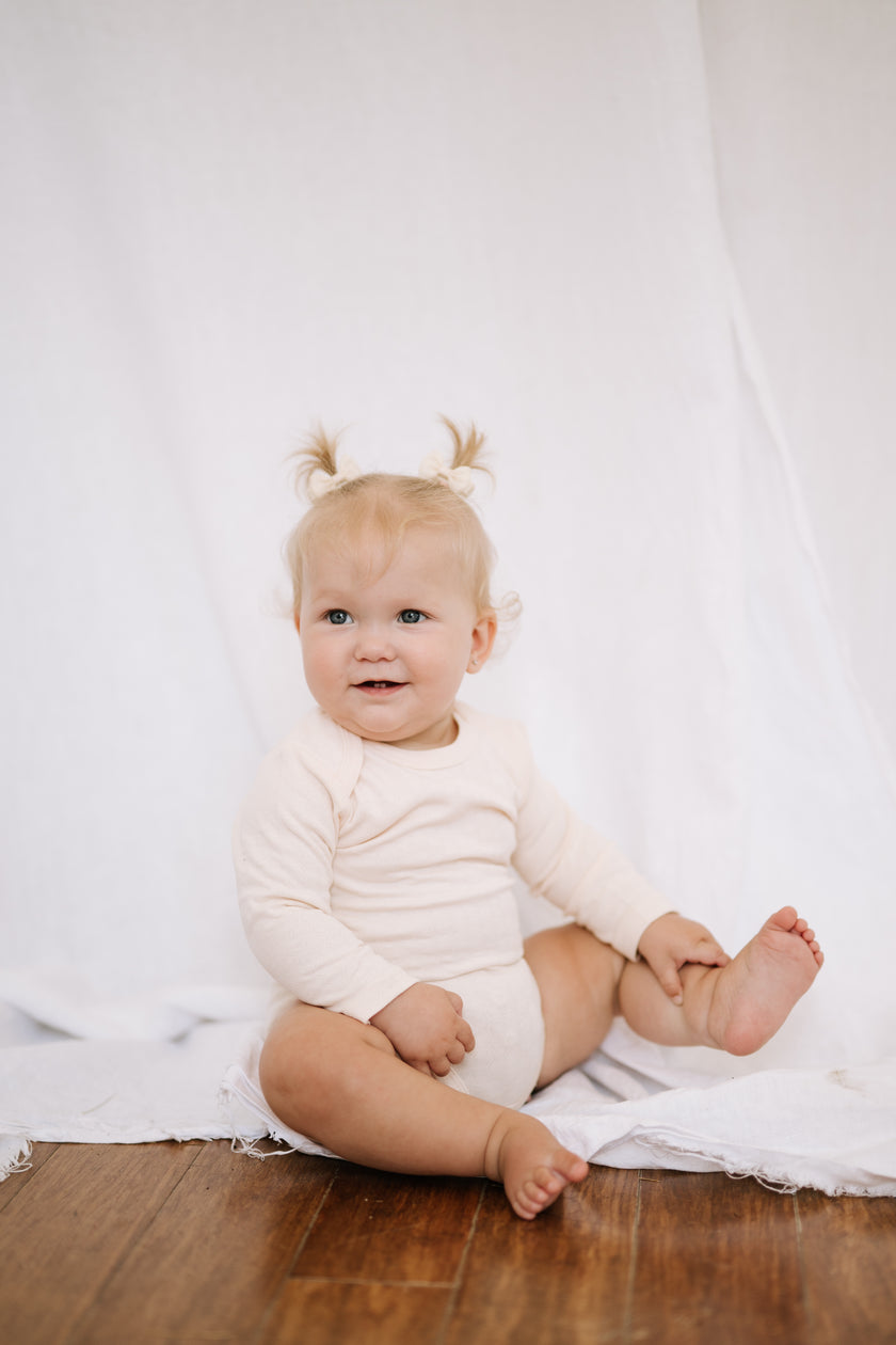 Long Sleeve Bodysuit - White Sand