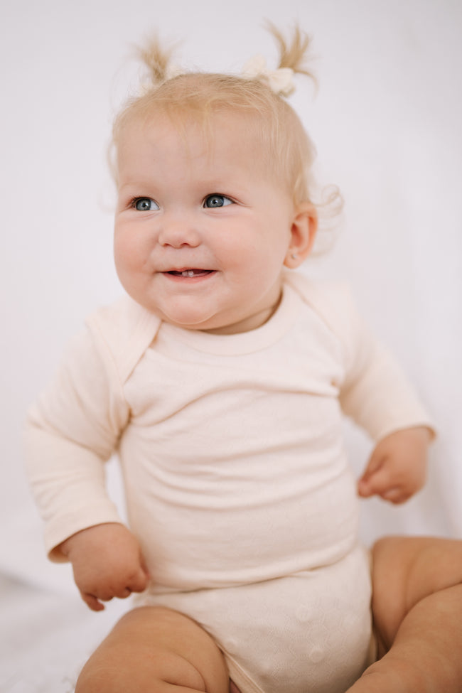 Long Sleeve Bodysuit - White Sand