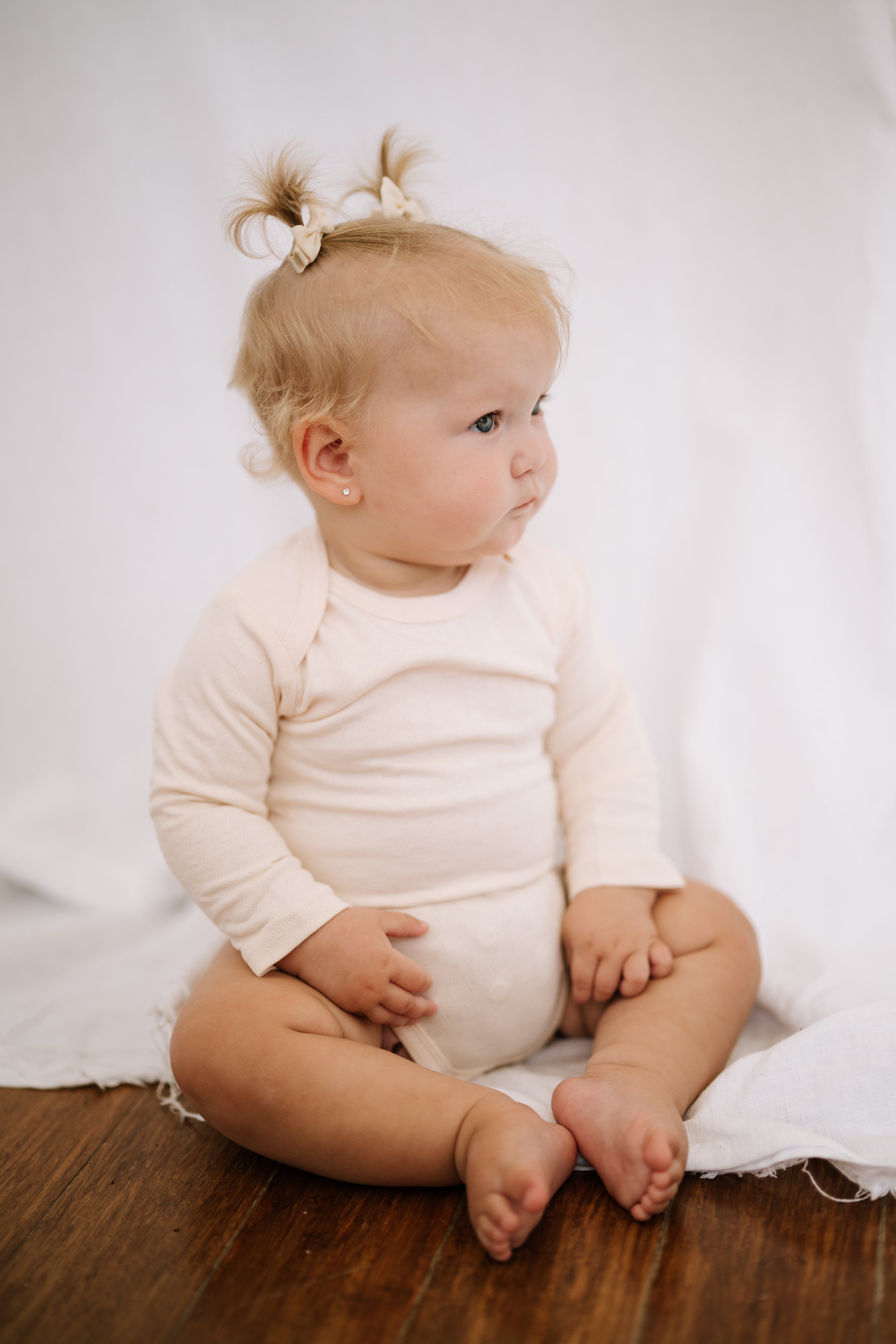 Long Sleeve Bodysuit - White Sand