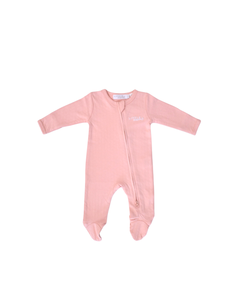 Footed Romper - Shell Pink